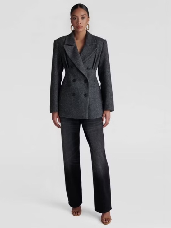 KBB by KAHLANA x Target Women's The Corset Blazer Gray Herringbone Small - Picture 3 of 3